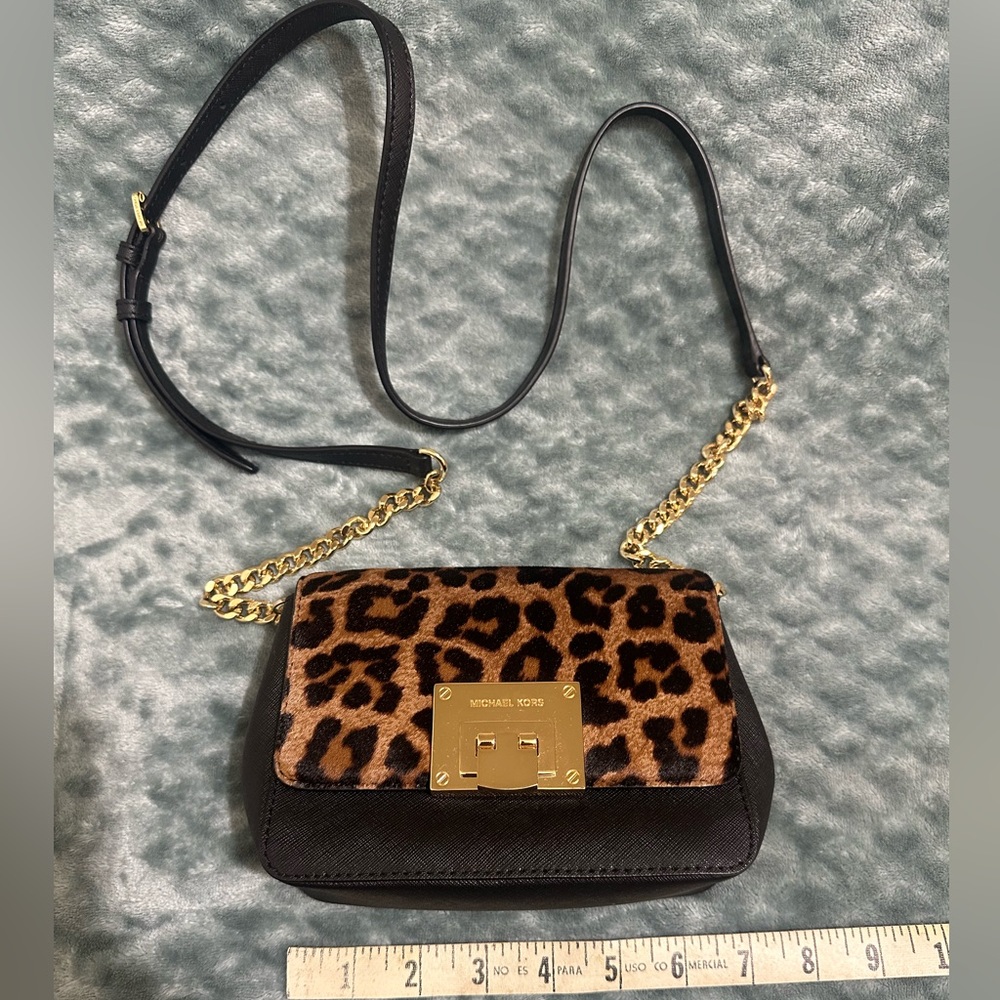 Michel Kors small crossbody purse real hair-calf